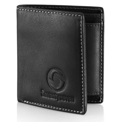 Bi Fold Wallet - Black Leather