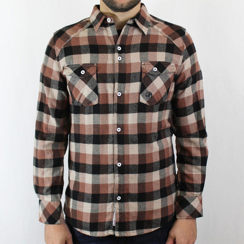 Bronco Flannel Shirt - Brown/Cream/Black