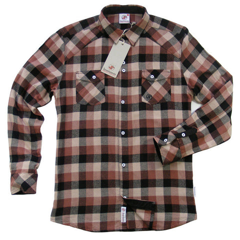 Bronco Flannel Shirt - Brown/Cream/Black