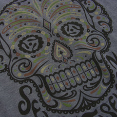 Camo Candy Skull Crew Sweat - Grey Heather