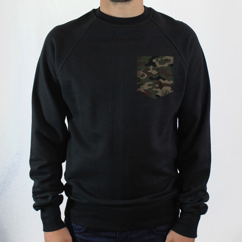 Camo Pocket Crew Sweat - Black