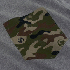 Camo Pocket Crew Sweat - Grey Heather