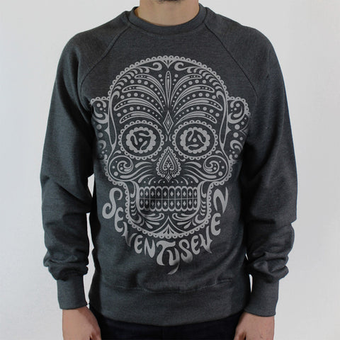 Candy Skull Crew Sweat - Charcoal Heather