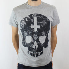 Paisley Skull t-shirt - Grey Heather