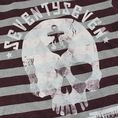 Pirate Radio Stripe t-shirt - Bergundy/Grey Heather