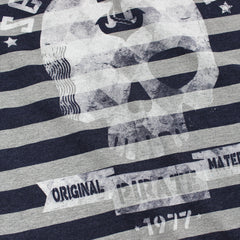 Pirate Radio Stripe t-shirt - Navy/Grey Heather