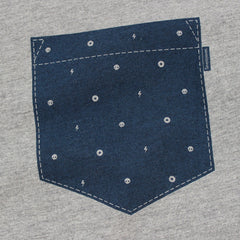 Polka Dot Pocket Polo t-shirt - Grey Heather