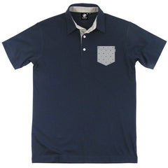 Seventyseven polka dot pocket polo - navy