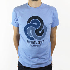 Retro Swirls t-shirt - Light Blue Heather