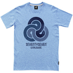 Seventyseven Retro Swirls t-shirt - Light Blue Heather