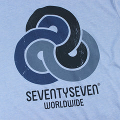 Retro Swirls t-shirt - Light Blue Heather