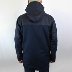 Roll Hood Parka Jacket - Navy/Wax