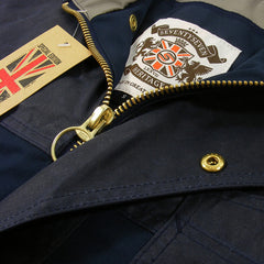 Roll Hood Parka Jacket - Navy/Wax