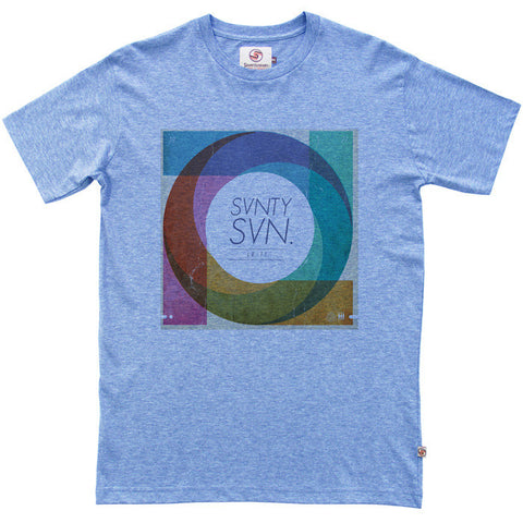 Swirly Sleeve t-shirt - Light Blue Heather